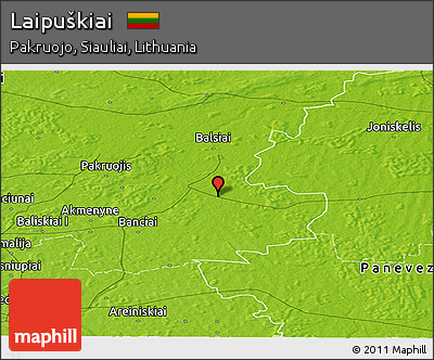 Physical Panoramic Map of Laipuškiai