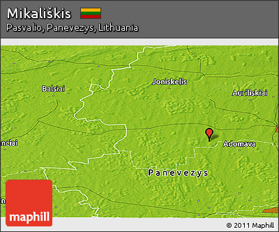 Physical Panoramic Map of Mikališkis