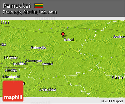 Physical Panoramic Map of Pamuckai
