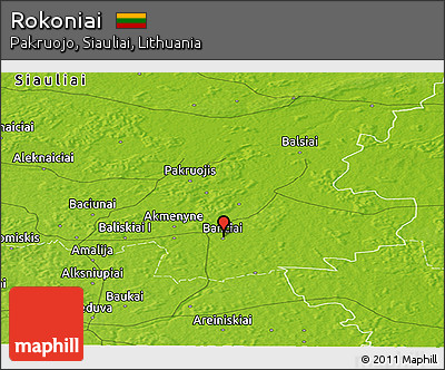 Physical Panoramic Map of Rokoniai