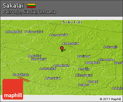 Physical Panoramic Map of Sakalai