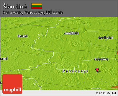 Physical Panoramic Map of Šiaudinė