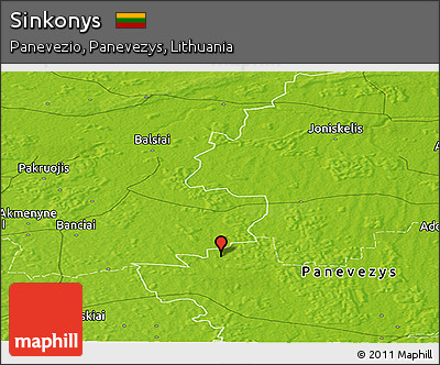 Physical Panoramic Map of Sinkonys