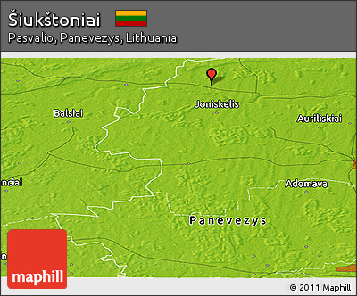 Physical Panoramic Map of Šiukštoniai