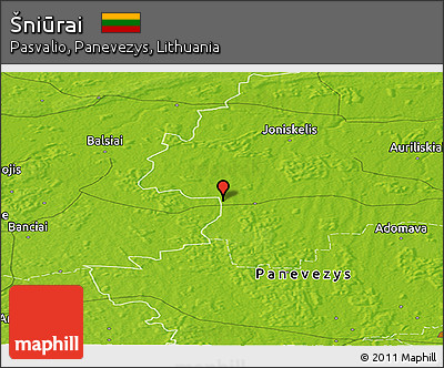 Physical Panoramic Map of Šniūrai