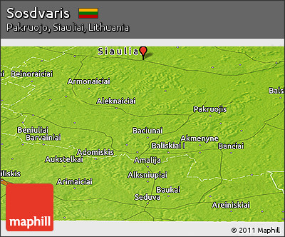 Physical Panoramic Map of Sosdvaris
