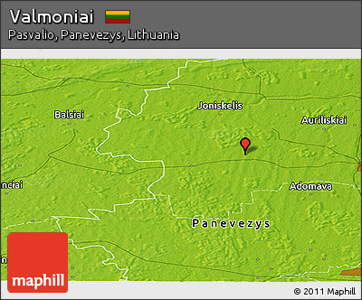 Physical Panoramic Map of Valmoniai