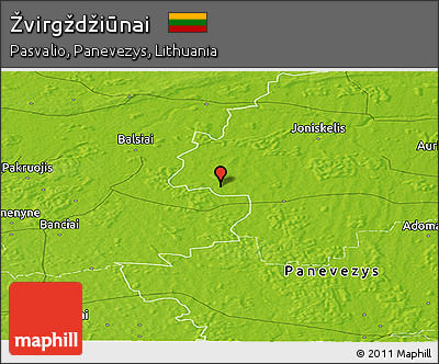 Physical Panoramic Map of Žvirgždžiūnai
