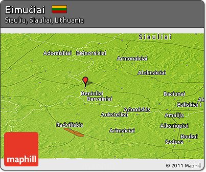 Physical Panoramic Map of Eimučiai
