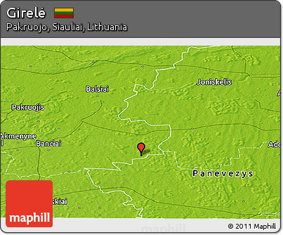 Physical Panoramic Map of Girelė