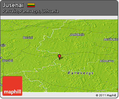 Physical Panoramic Map of Jusėnai