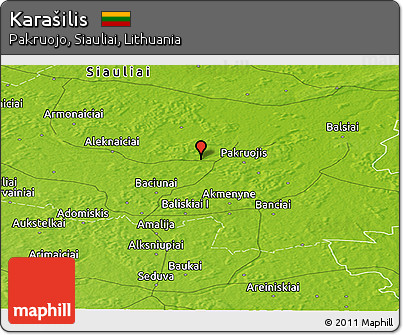 Physical Panoramic Map of Karašilis