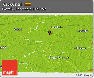 Physical Panoramic Map of Katkūnai