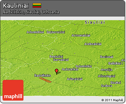 Physical Panoramic Map of Kauliniai
