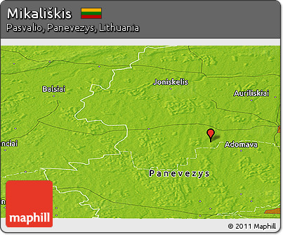 Physical Panoramic Map of Mikališkis