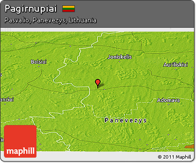 Physical Panoramic Map of Pagirnupiai