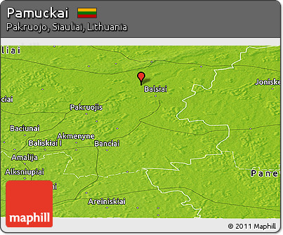 Physical Panoramic Map of Pamuckai