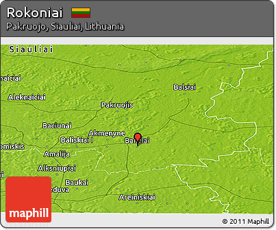Physical Panoramic Map of Rokoniai