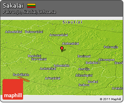 Physical Panoramic Map of Sakalai