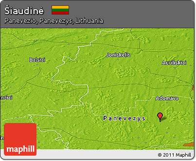 Physical Panoramic Map of Šiaudinė