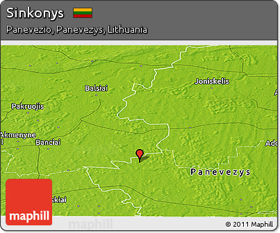 Physical Panoramic Map of Sinkonys