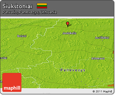 Physical Panoramic Map of Šiukštoniai