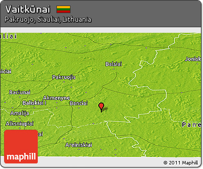 Physical Panoramic Map of Vaitkūnai