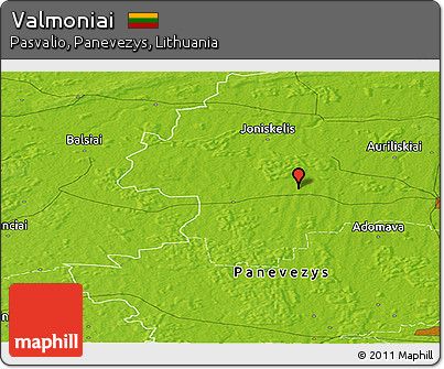 Physical Panoramic Map of Valmoniai