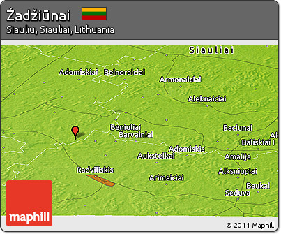 Physical Panoramic Map of Žadžiūnai