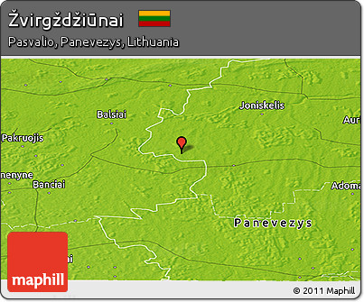 Physical Panoramic Map of Žvirgždžiūnai
