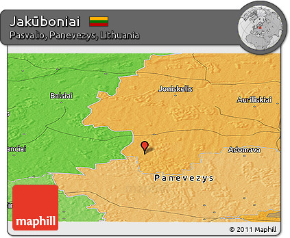 Political Panoramic Map of Jakūboniai