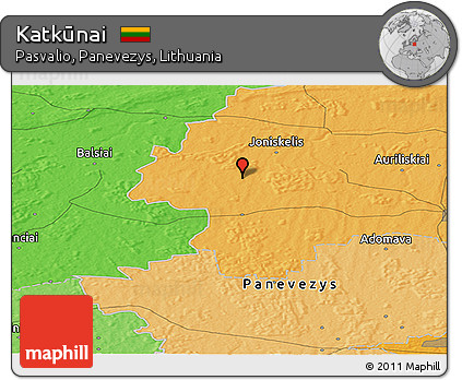 Political Panoramic Map of Katkūnai