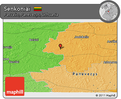 Political Panoramic Map of Senkoniai