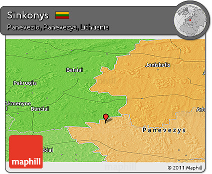 Political Panoramic Map of Sinkonys