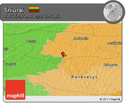 Political Panoramic Map of Šniūrai