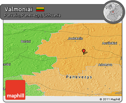 Political Panoramic Map of Valmoniai