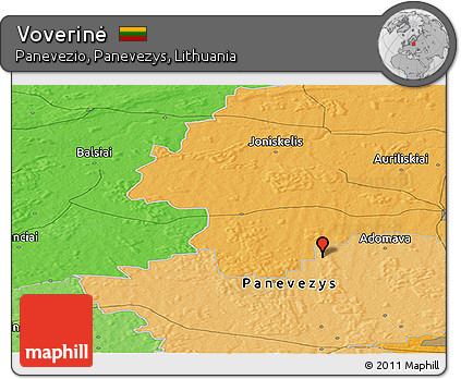 Political Panoramic Map of Voverinė