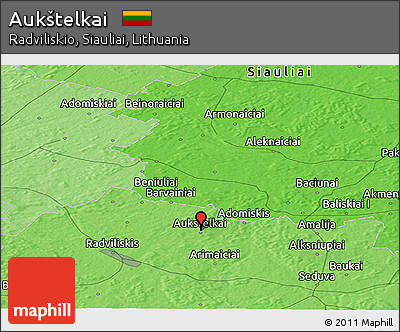 Political Panoramic Map of Aukštelkai