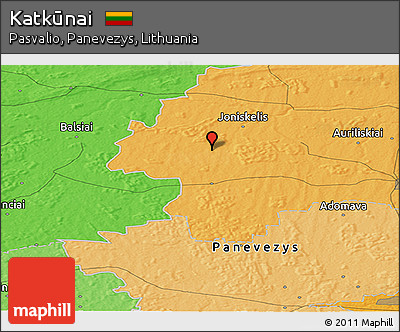 Political Panoramic Map of Katkūnai