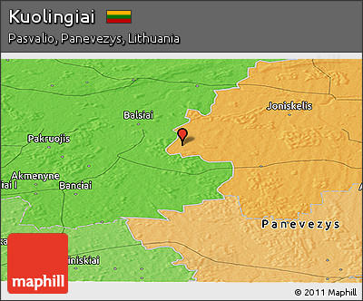 Political Panoramic Map of Kuolingiai