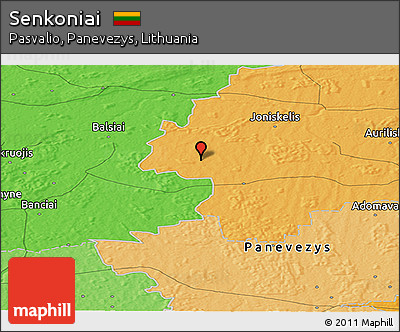 Political Panoramic Map of Senkoniai