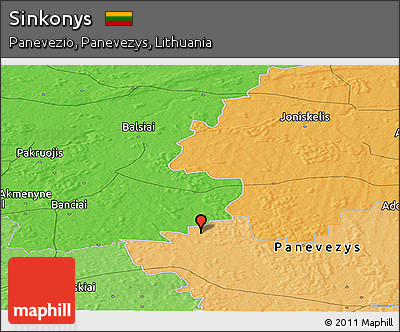 Political Panoramic Map of Sinkonys