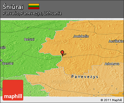 Political Panoramic Map of Šniūrai