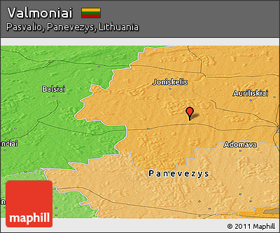 Political Panoramic Map of Valmoniai