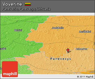 Political Panoramic Map of Voverinė