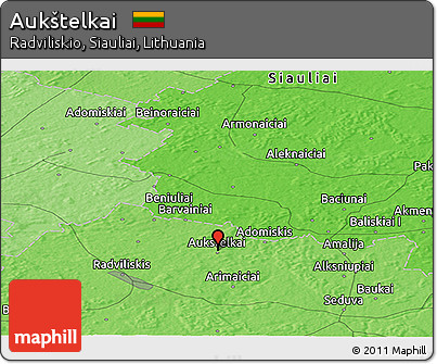 Political Panoramic Map of Aukštelkai