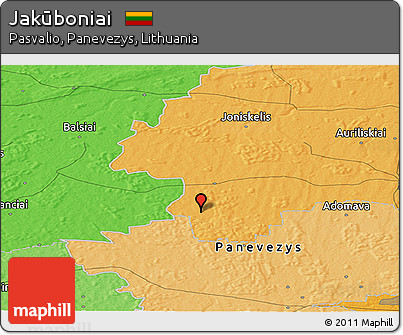 Political Panoramic Map of Jakūboniai