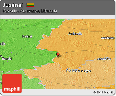 Political Panoramic Map of Jusėnai