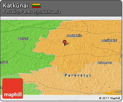 Political Panoramic Map of Katkūnai
