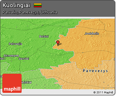 Political Panoramic Map of Kuolingiai